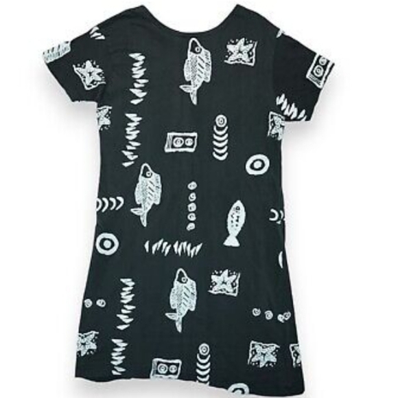 BLUE SHARK Fish Print Shift Tunic Dress EUC - Picture 12 of 12